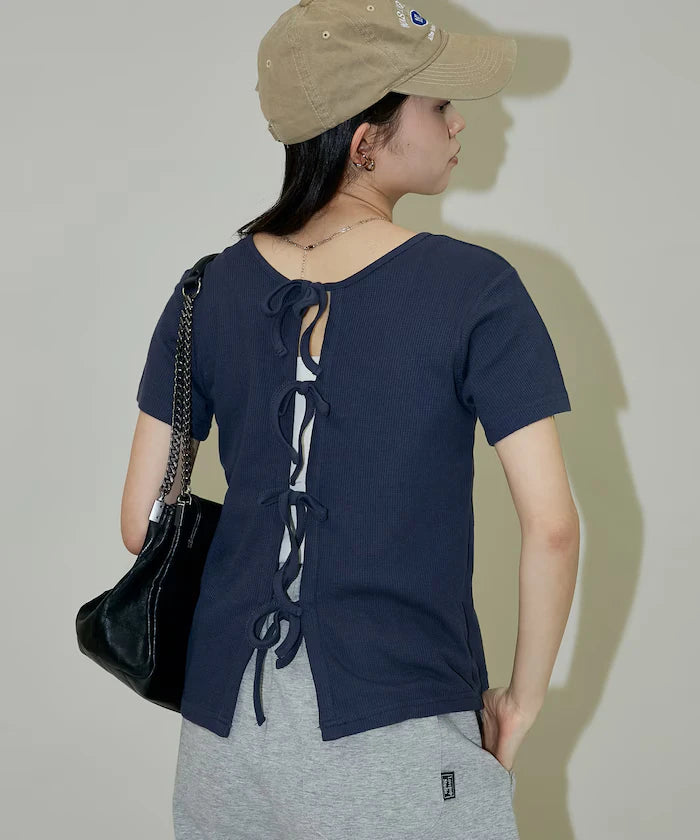 Light Waffle 2WAY Ribbon Cardigan Limited Edition