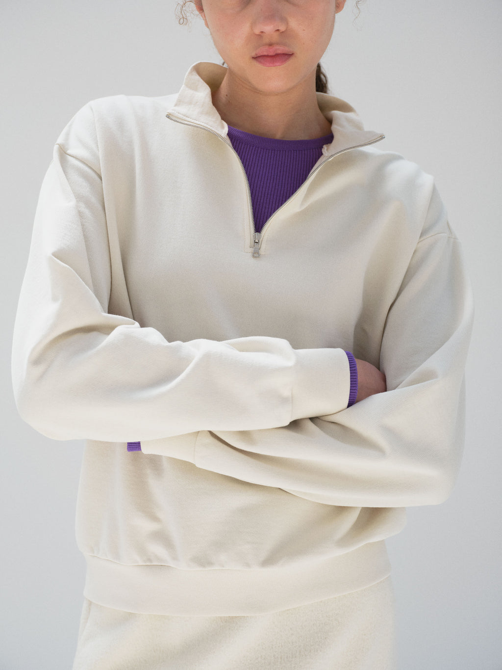 SUPER HIGH GAUGE SWEAT HALF ZIP P/O