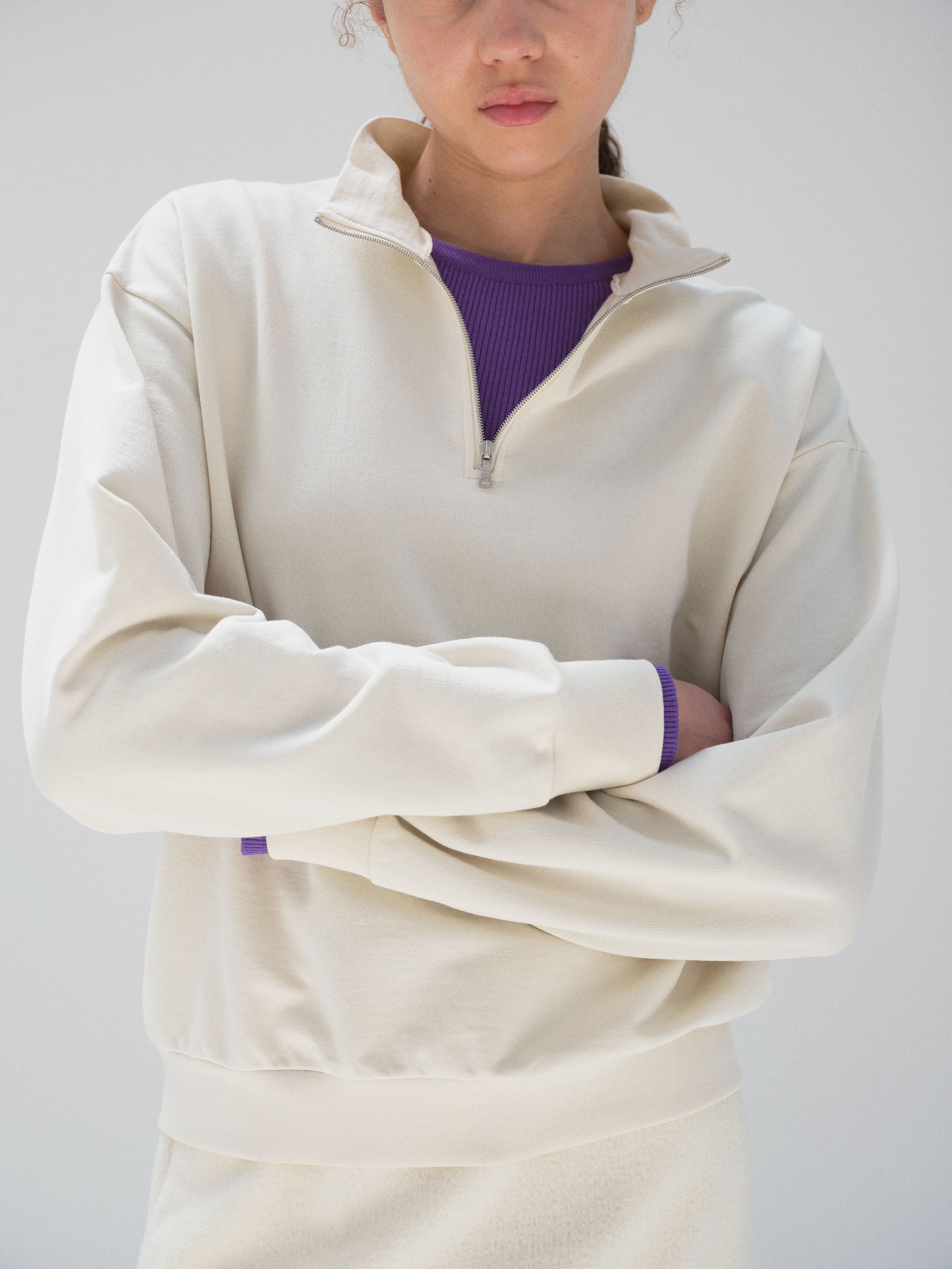 SUPER HIGH GAUGE SWEAT HALF ZIP P/O