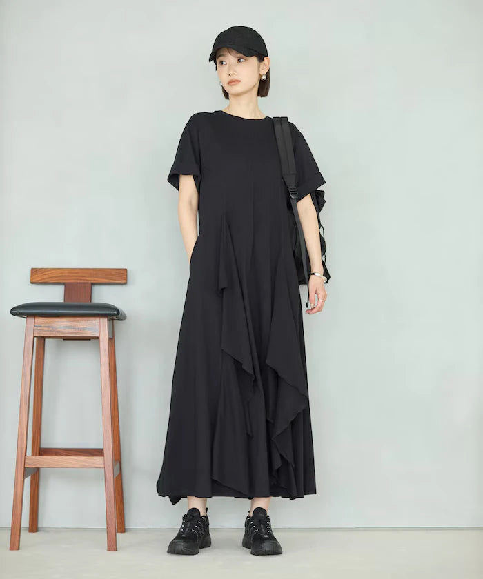 Organic Cotton Draped Flare Dress