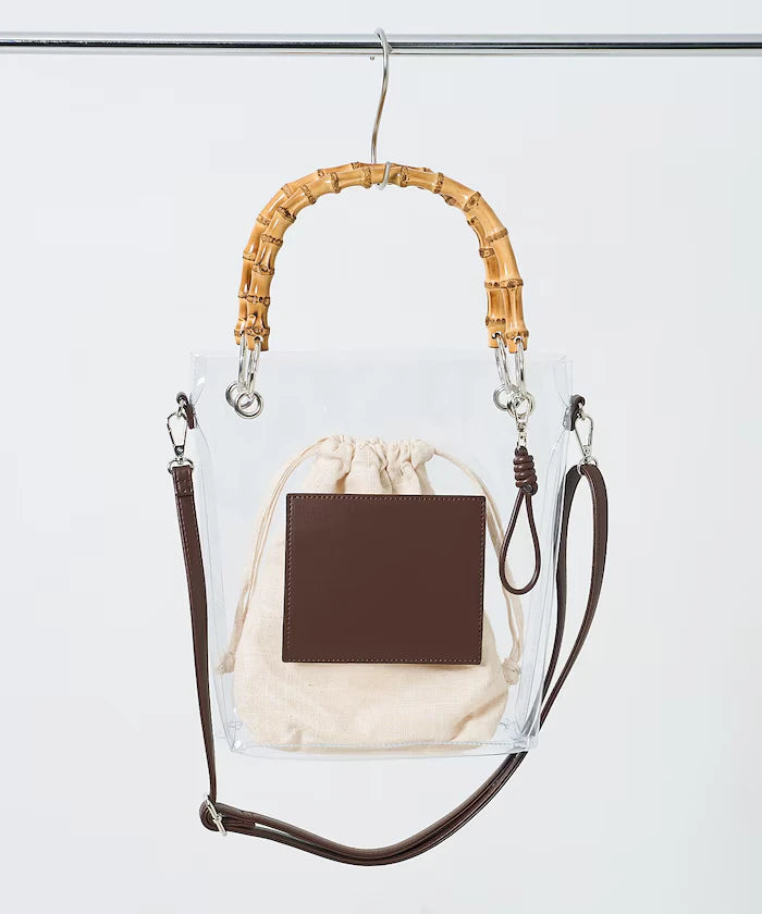 2way Bamboo Handle PVC Bag
