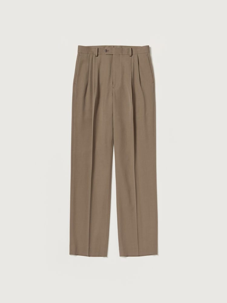 LIGHT WOOL MAX GABARDINE TWO-TUCK SLACKS