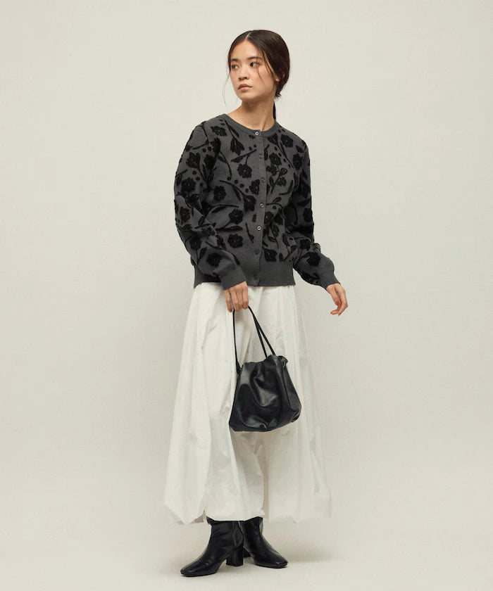 Flower Jacquard Knit Cardigan