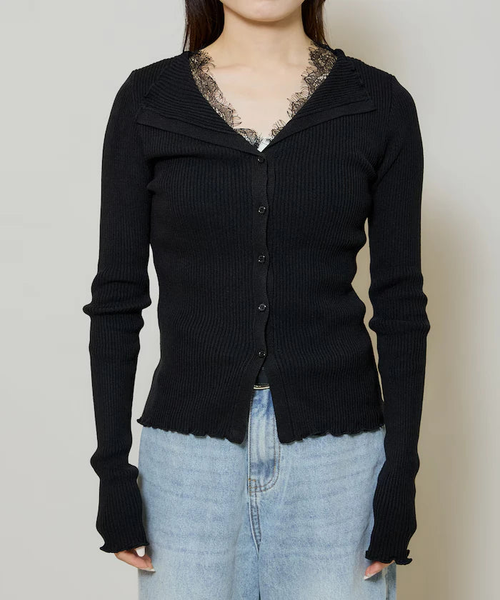 Collar Lace Mellow Layered Cardigan Limited Edition
