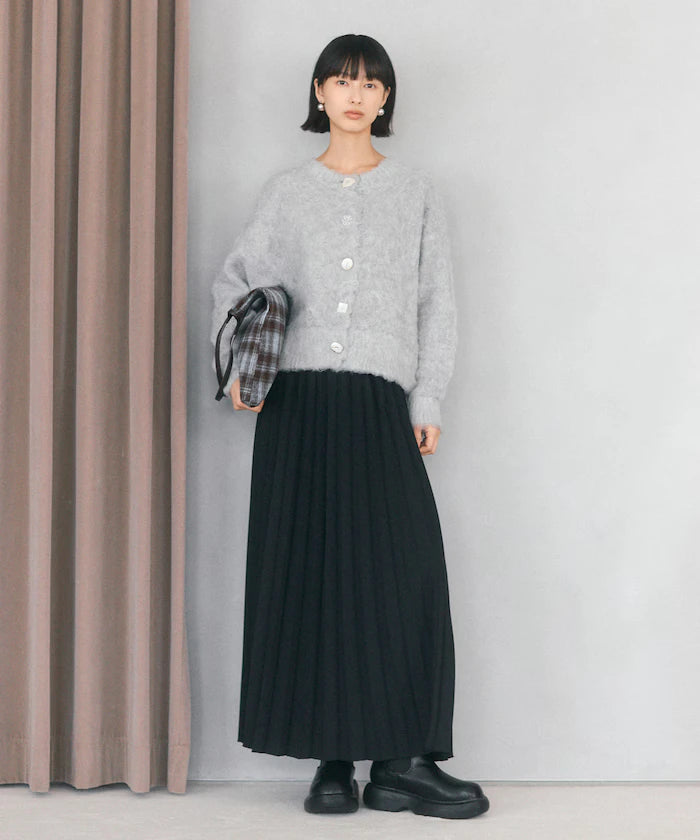 Variation Button Shaggy Knit Cardigan