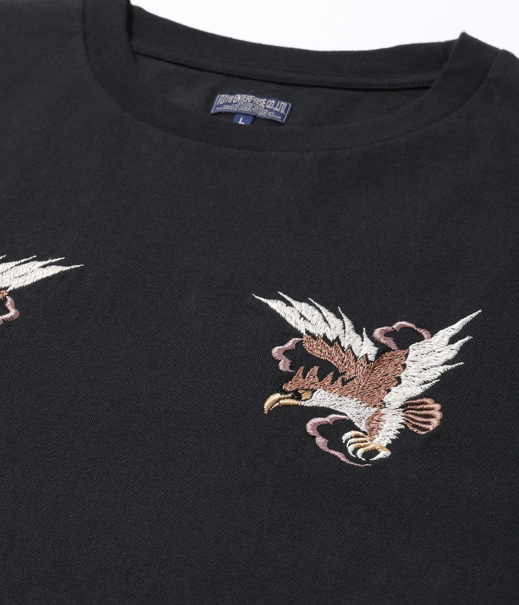 SUKA T-SHIRT EMBROIDERED “EAGLE & Mt. FUJI”