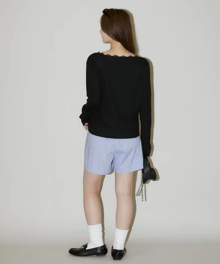 Henley Neck Lace Long Sleeve T Limited Edition