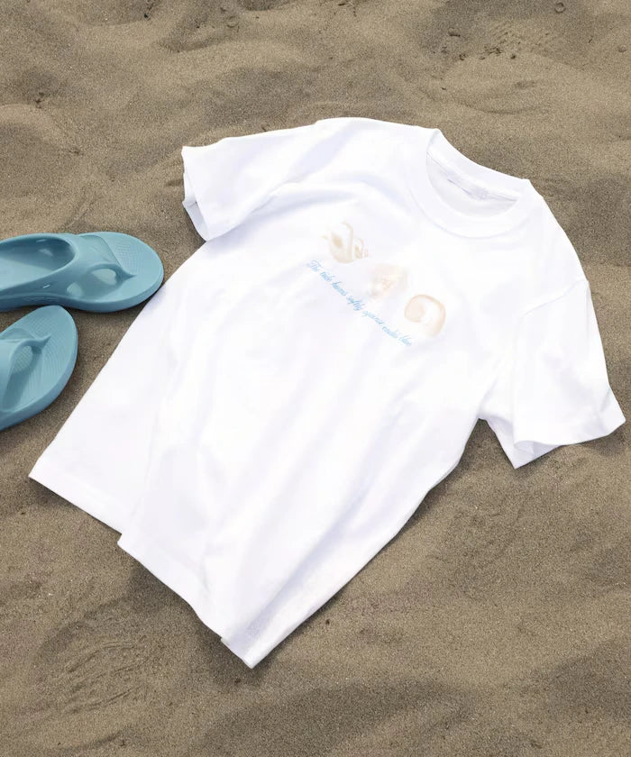 Comfortable Shell Print Crew Neck T-Shirt