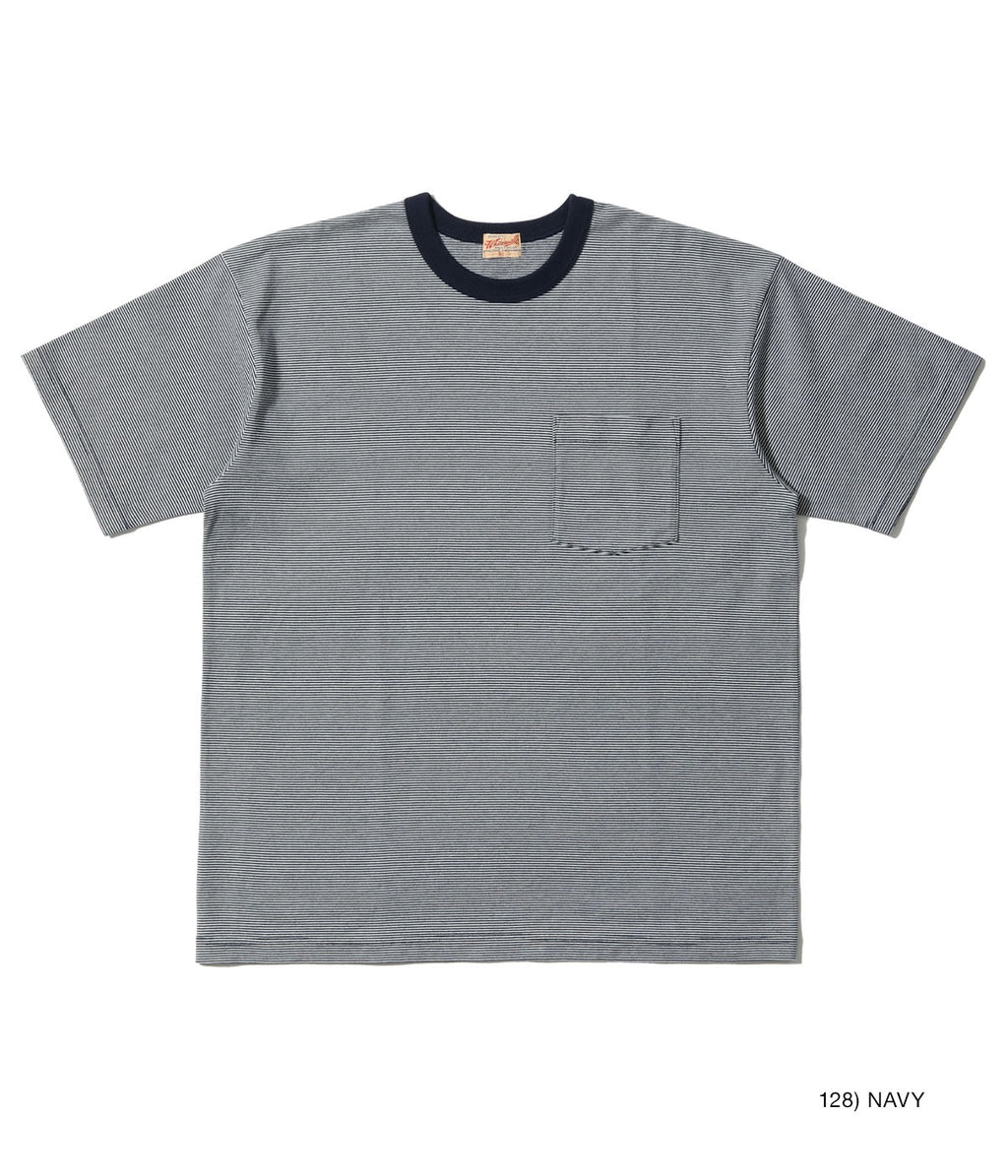WHITESVILLE 30/2 FINE-LINED BORDER T-SHIRT