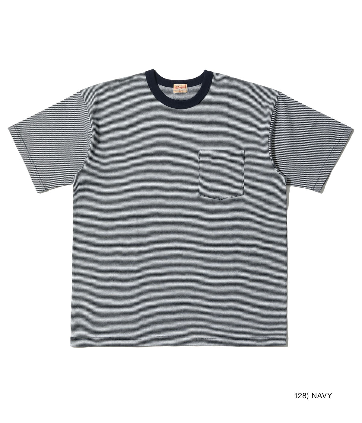 WHITESVILLE 30/2 FINE-LINED BORDER T-SHIRT