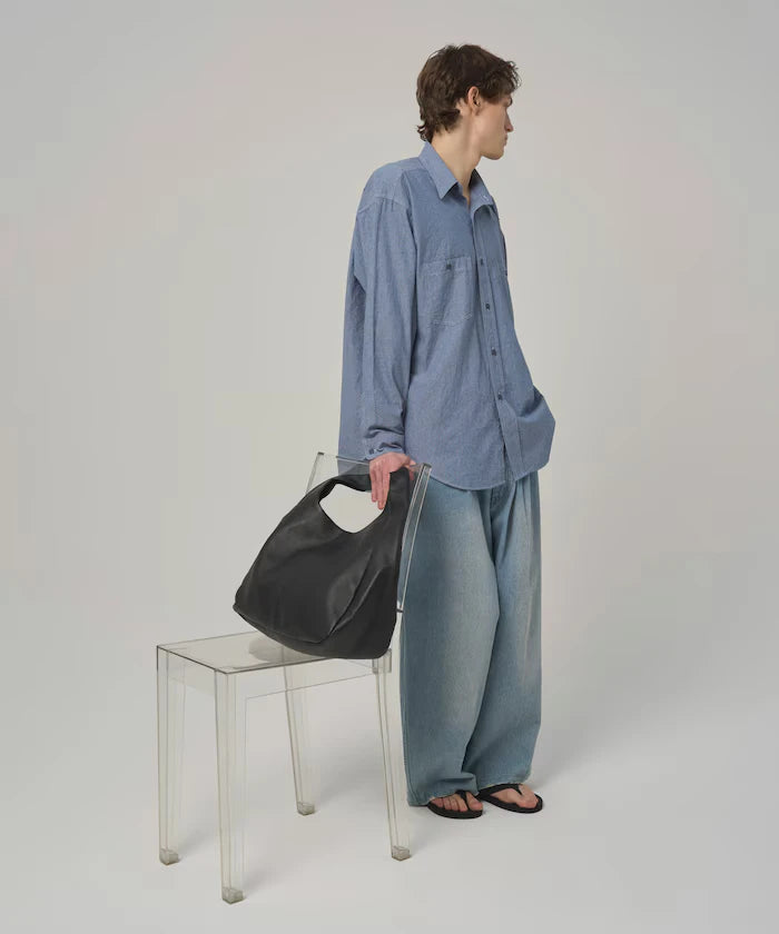 Oversized Classic Regular Collar Chambray Shirt Long Sleeve