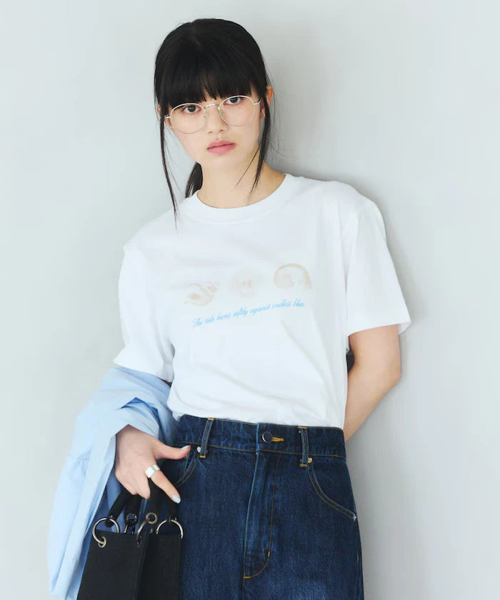 Comfortable Shell Print Crew Neck T-Shirt