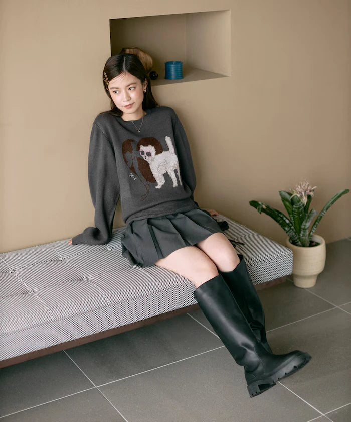 Sweat-like Animal Jacquard Knit