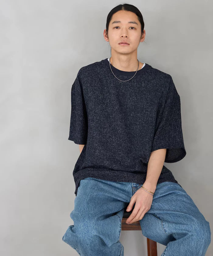 Dry Touch Summer Tweed Short Sleeve Crew Neck