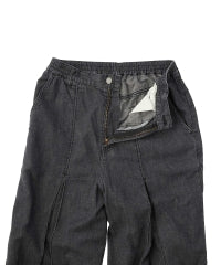 Cotton Linen Denim Tuck Pants