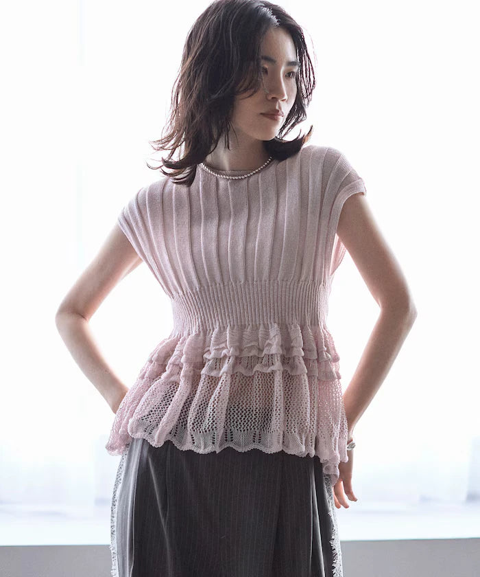 Japan Made Whole Garment Peplum Top