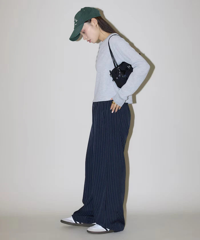 Mini Waffle Henley Neck Cropped Long Sleeve T Limited Edition