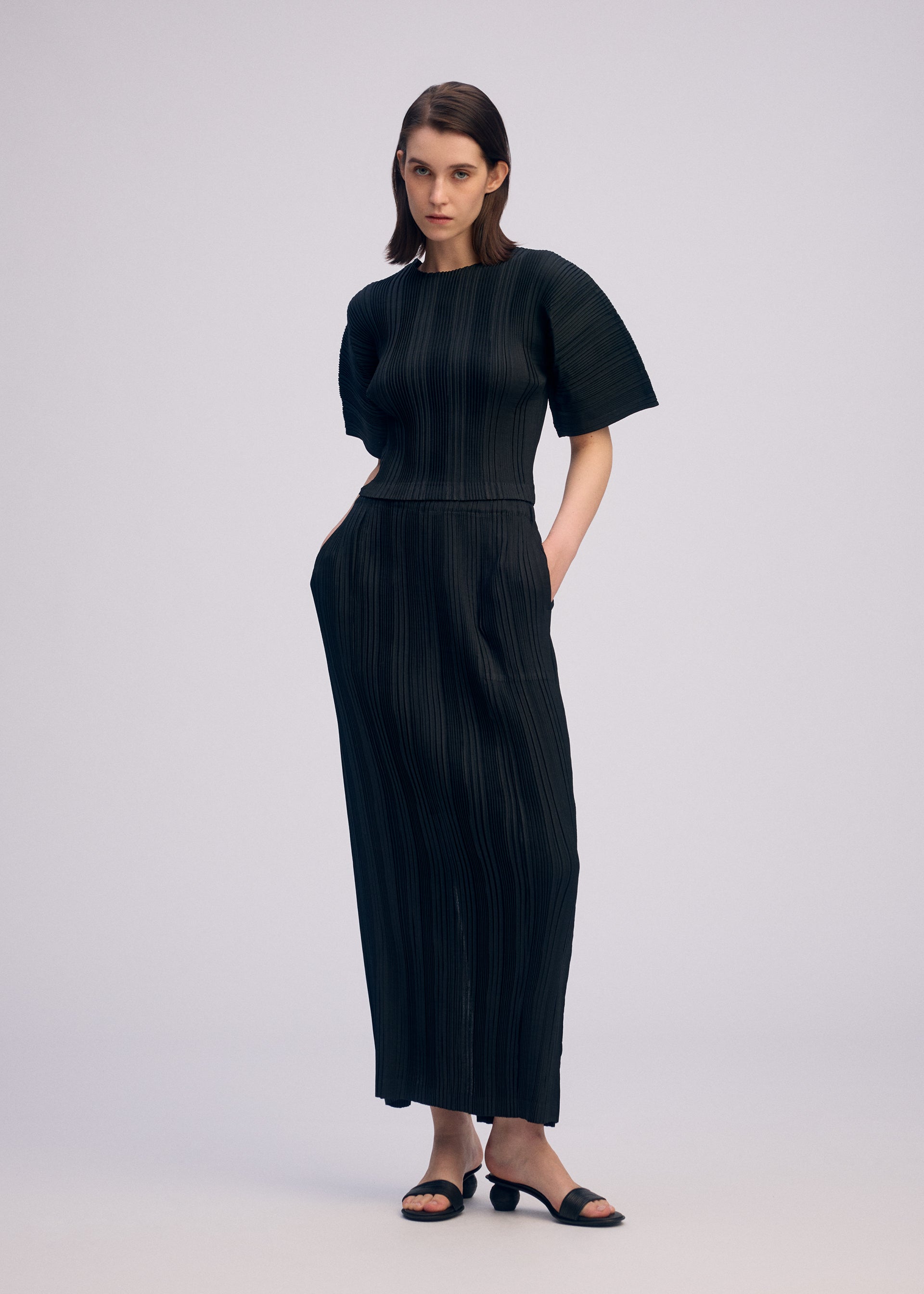 Linen Like Rib Pleats