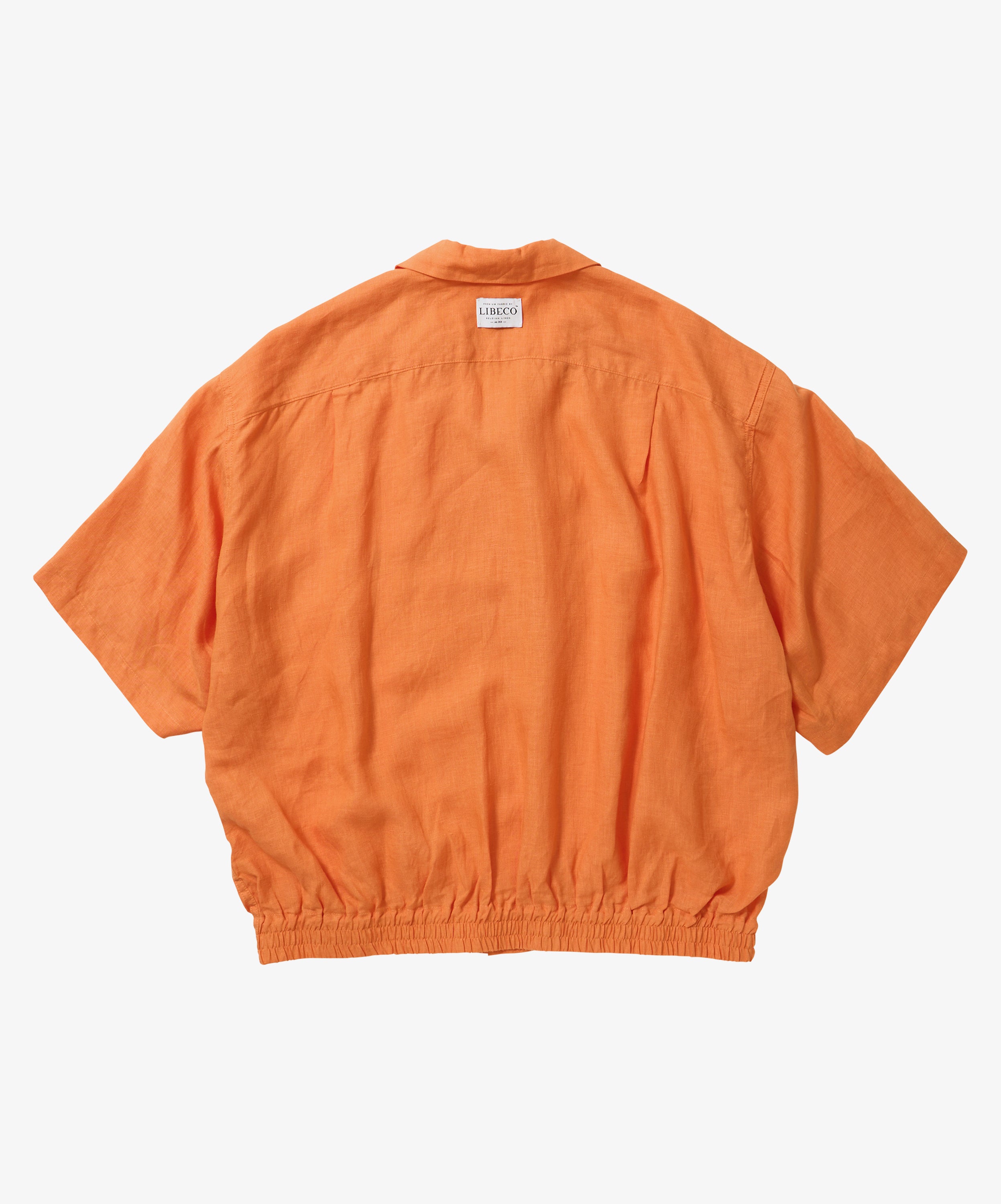 ribbed shirts short sleeve linen orange