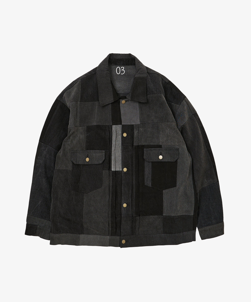 trucker jacket black denim three