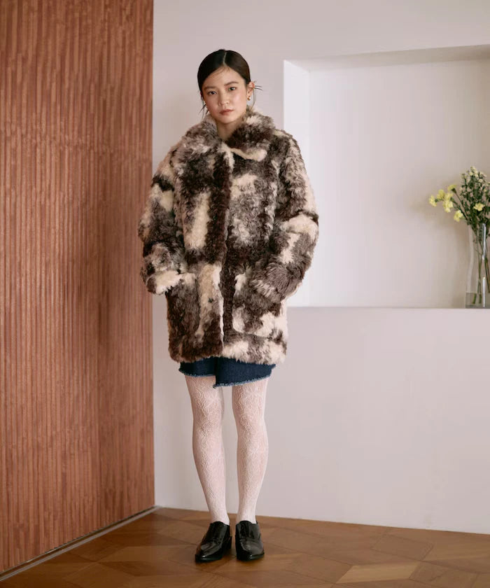 Fake Fur Mid-Length Coat / Fur Coat