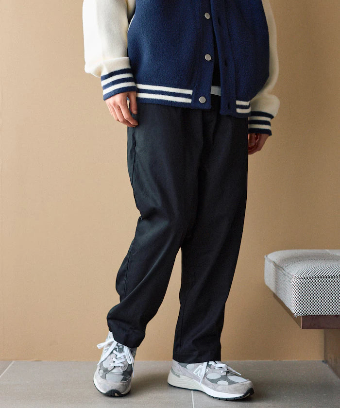 Wide Silhouette Drawstring Chino Pants / Tapered Silhouette Easy Chino Pants