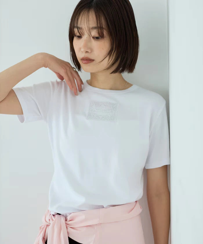 Lace Applique Cotton Modal T-Shirt