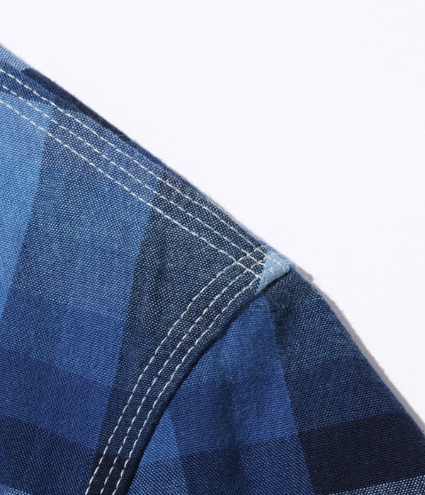 10oz. INDIGO GRADATION CHECK WORK COAT