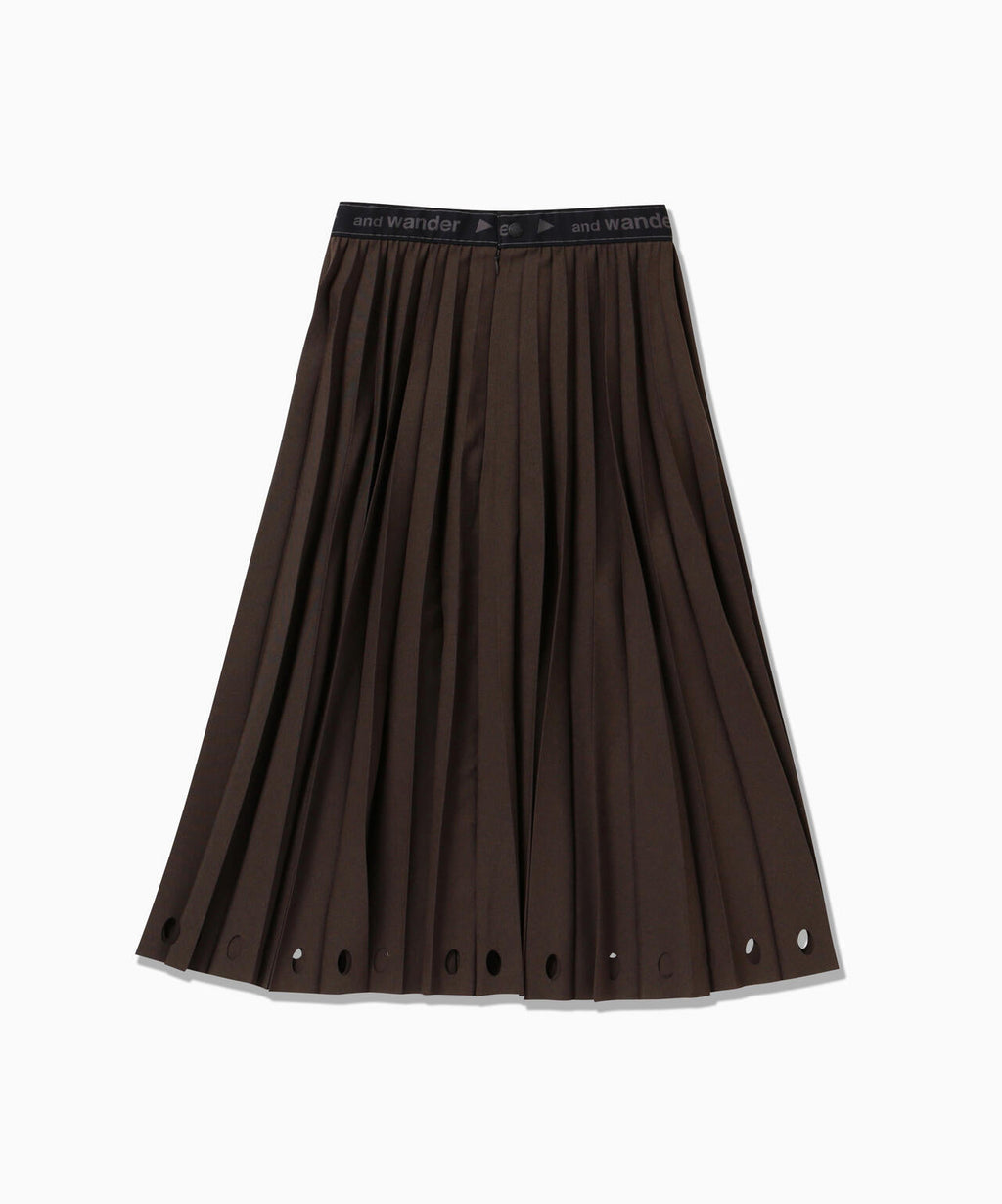 PE melange twill pleats skirt (W)
