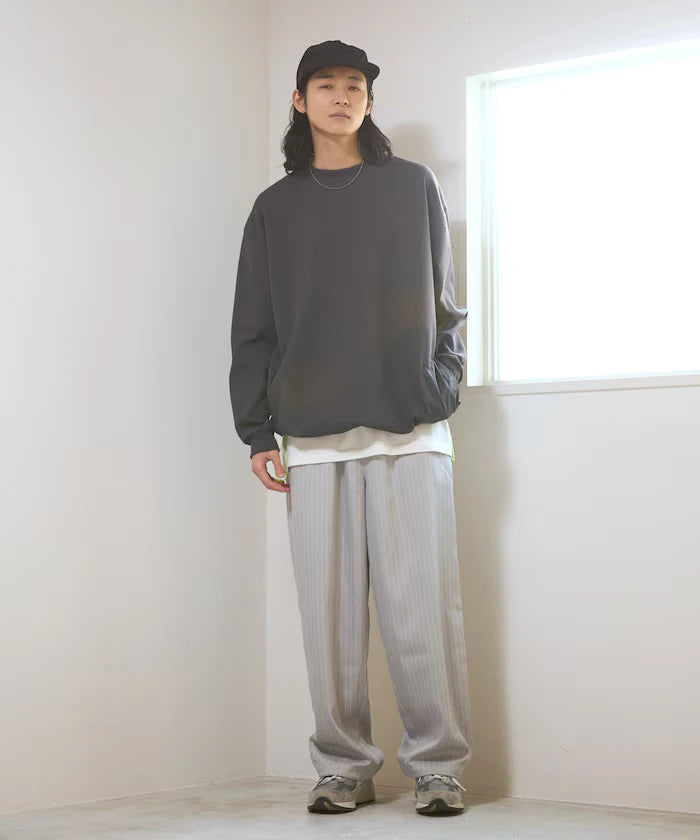 Spindle Stripe Easy Wide Pants / Compatible with Setup