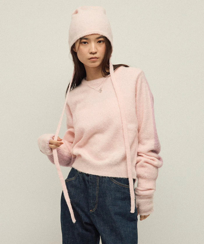 Alpaca Blend Bicolor Knit Pullover