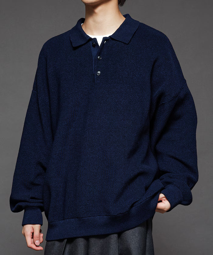 Relaxed Fit Cable Knit Polo Color Knit [Limited Release]