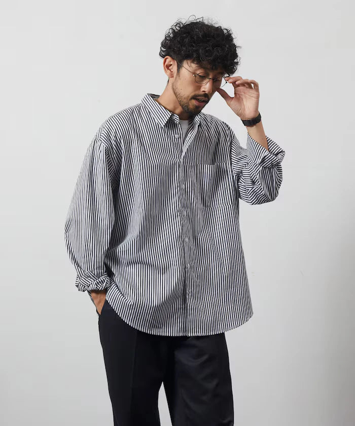 <New Color Added> Relaxed Fit Broad Shirt / Regular Collar / Long Sleeve