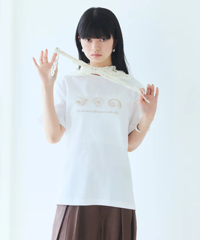 Comfortable Shell Print Crew Neck T-Shirt