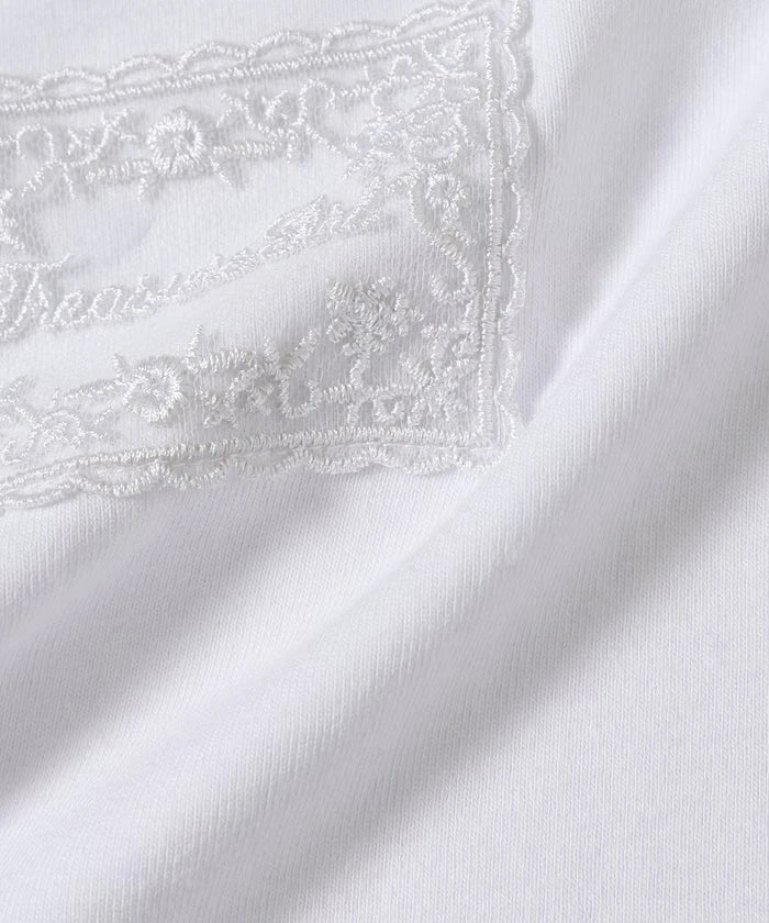 Lace Applique Cotton Modal T-Shirt