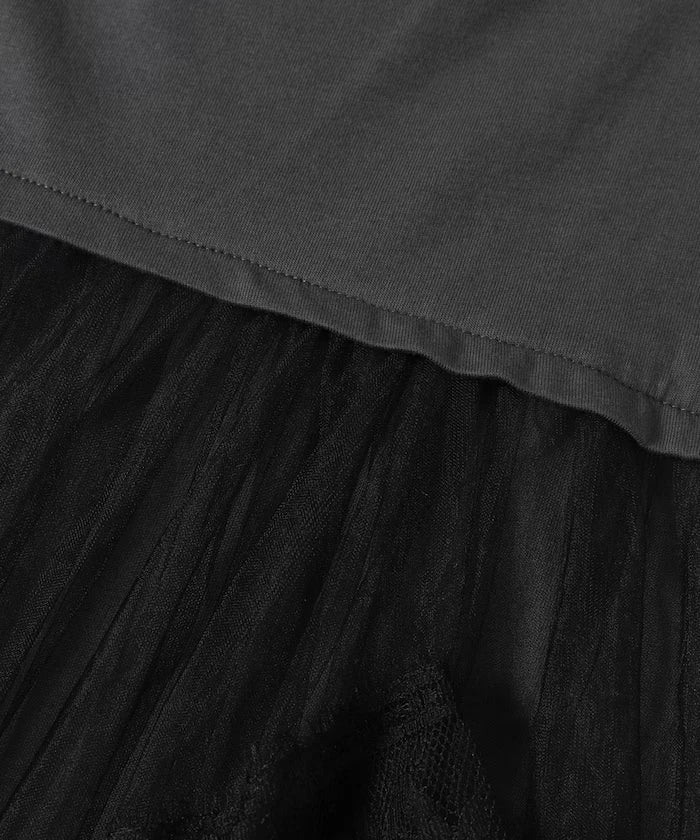 Organic Cotton Tulle Lace Docking Top