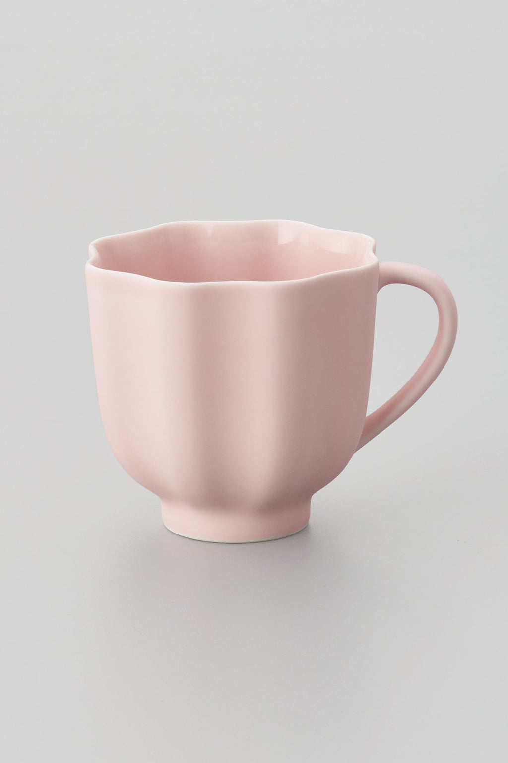 PORCELAIN POTTERY TEA MUG - EGGSHELL PINK
