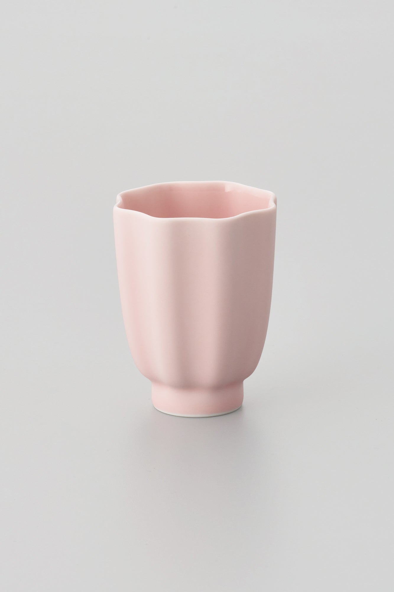 PORCELAIN POTTERY TEA CUP - EGGSHELL PINK