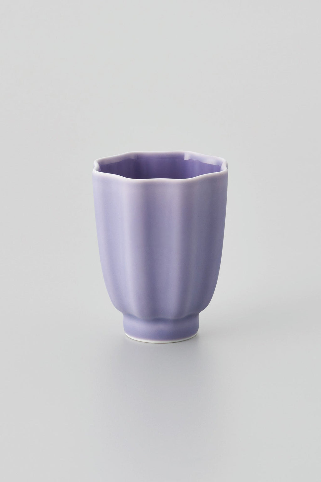 PORCELAIN POTTERY TEA CUP - LAVENDER FROST