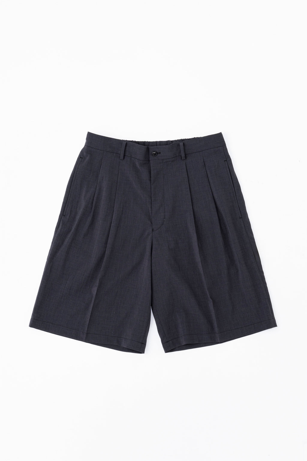 DOUBLE PLEATED SHORTS - CHARCOAL GRAY