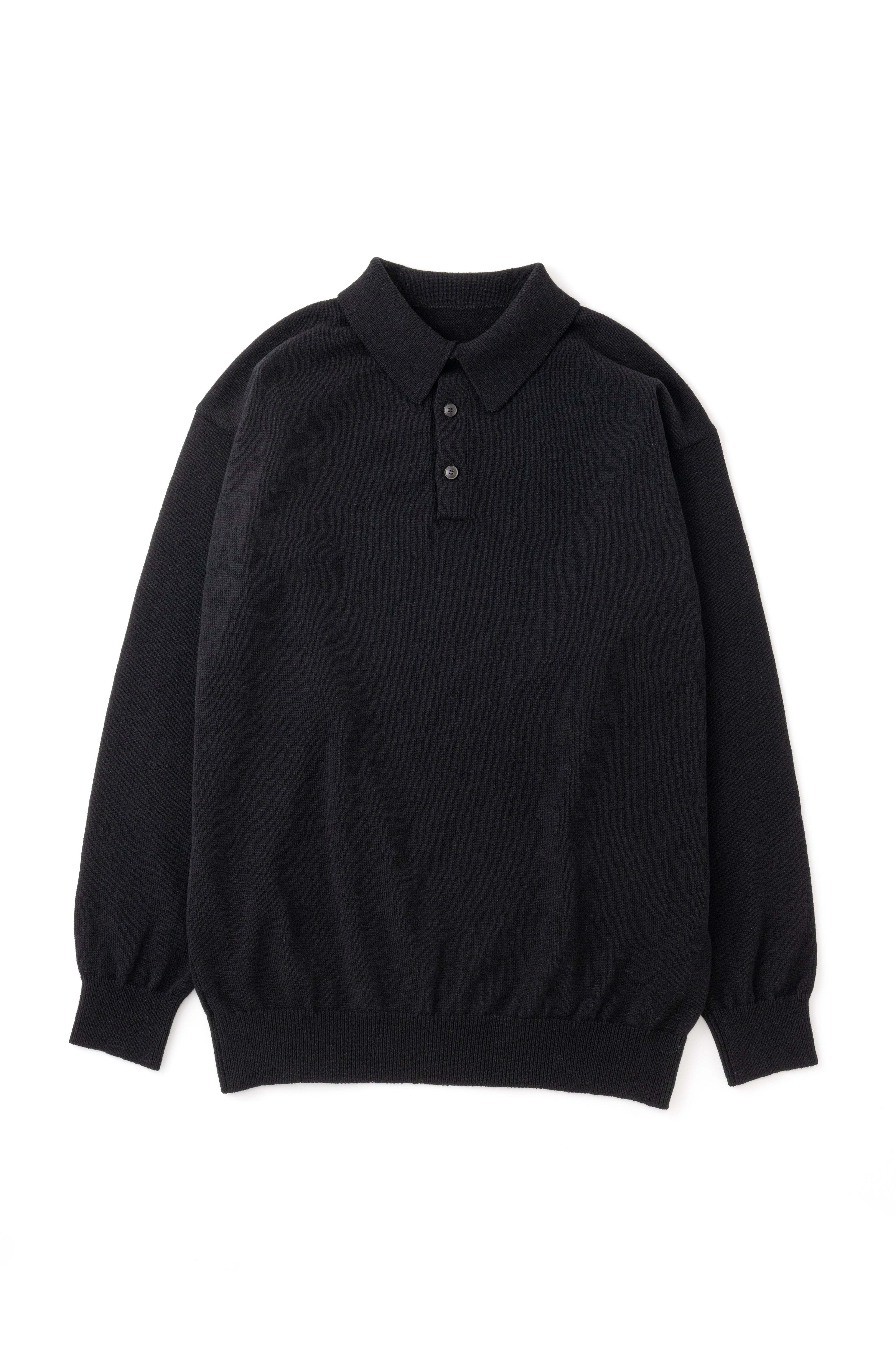 KNIT POLO - BLACK
