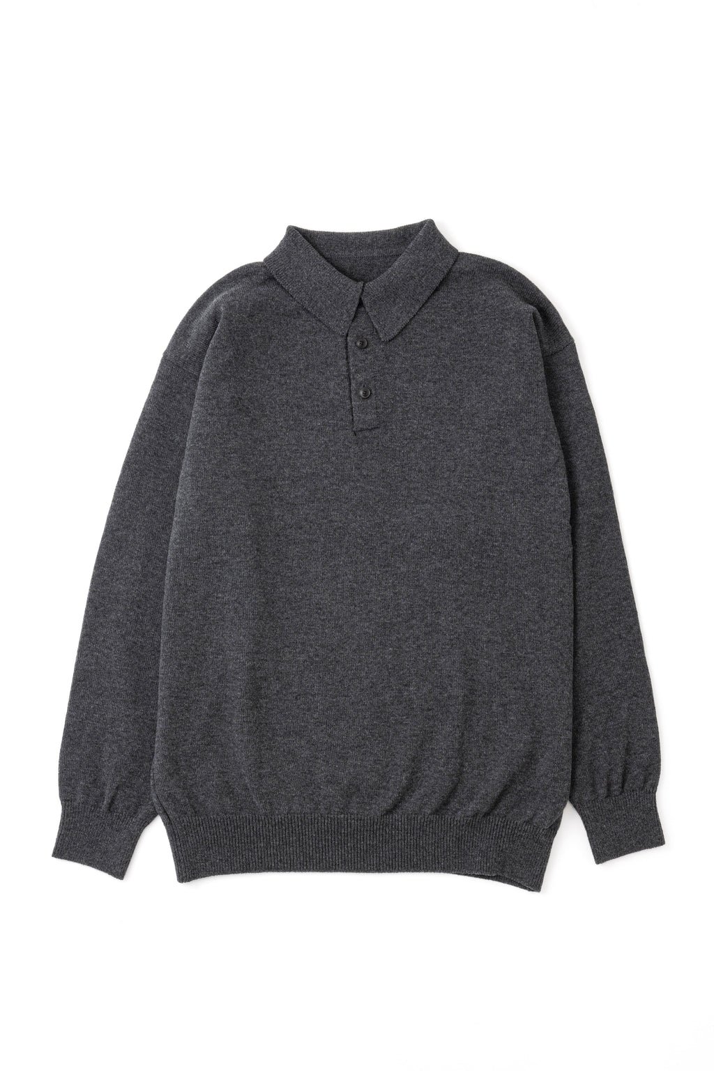 KNIT POLO - CHARCOAL GRAY