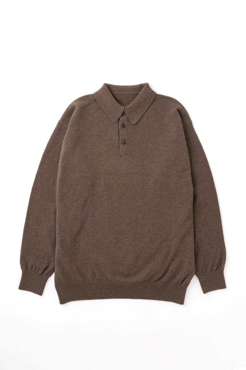 KNIT POLO - BROWN