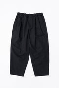 DOUBLE PLEATED WIDE EASY PANTS - BLACK