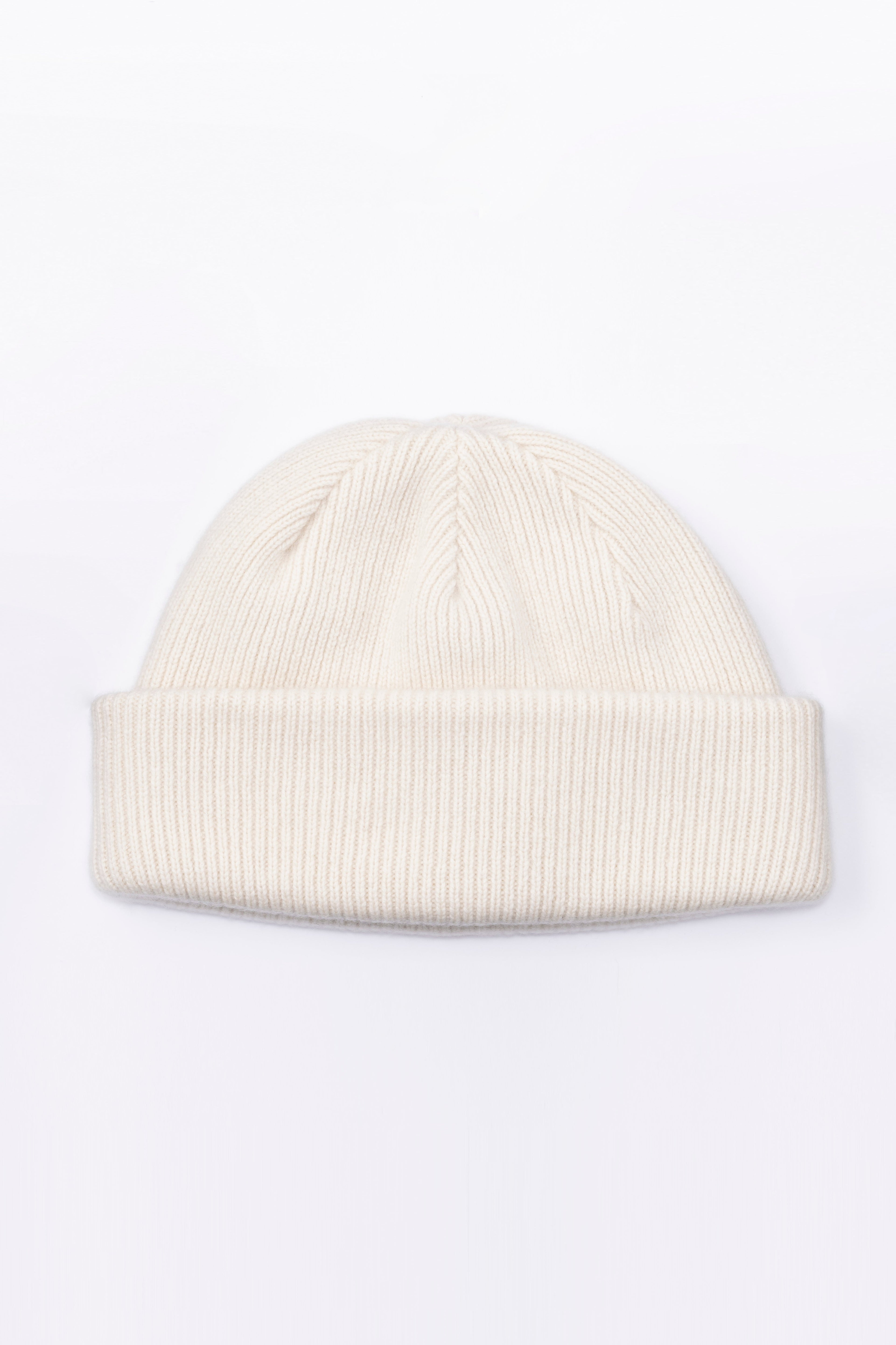 CASHMERE KNIT BIG WATCH CAP - ECRU