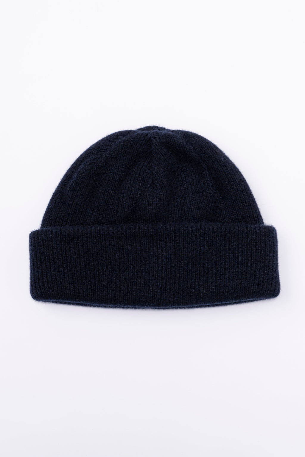 CASHMERE KNIT BIG WATCH CAP - NAVY