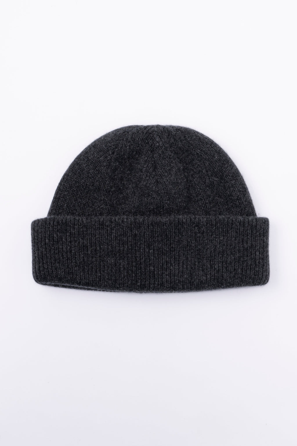 CASHMERE KNIT BIG WATCH CAP - CHARCOAL GRAY