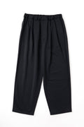 DOUBLE PLEATED WIDE EASY PANTS - BLACK
