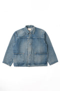 PLEATS JACKET - FADE INDIGO