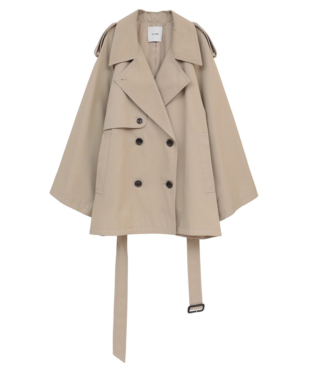 OVER SHORT TRENCH COAT - BEIGE